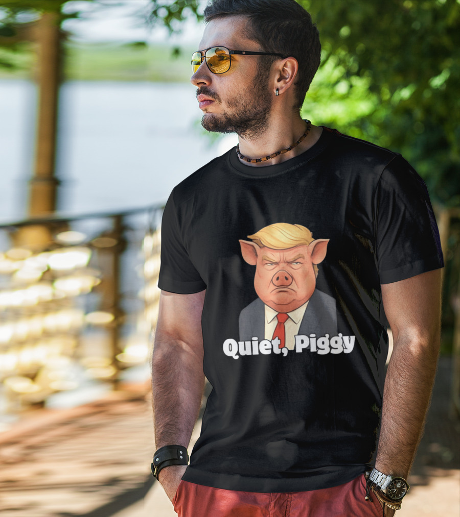 Quiet Piggy Suit Protest T-Shirt
