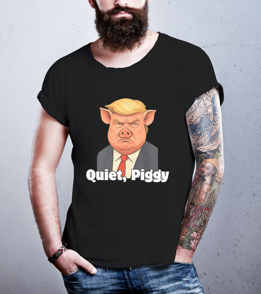 Quiet Piggy Suit Protest T-Shirt