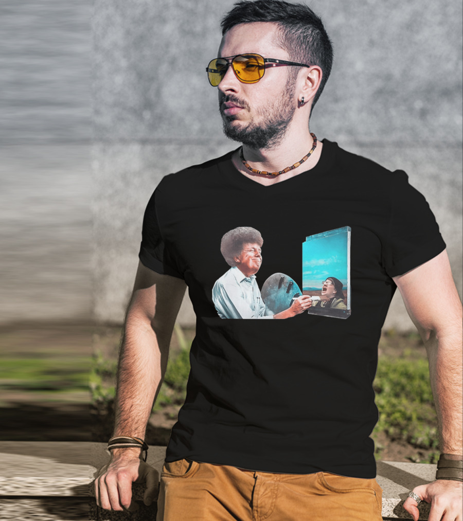 Donald Trump Bob Ross Painting Parody Humor Political T-Shirt
