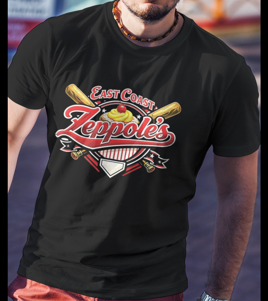 East Coast Zeppole's Baseball Inspired Classic Vintage Dessert T-Shirt