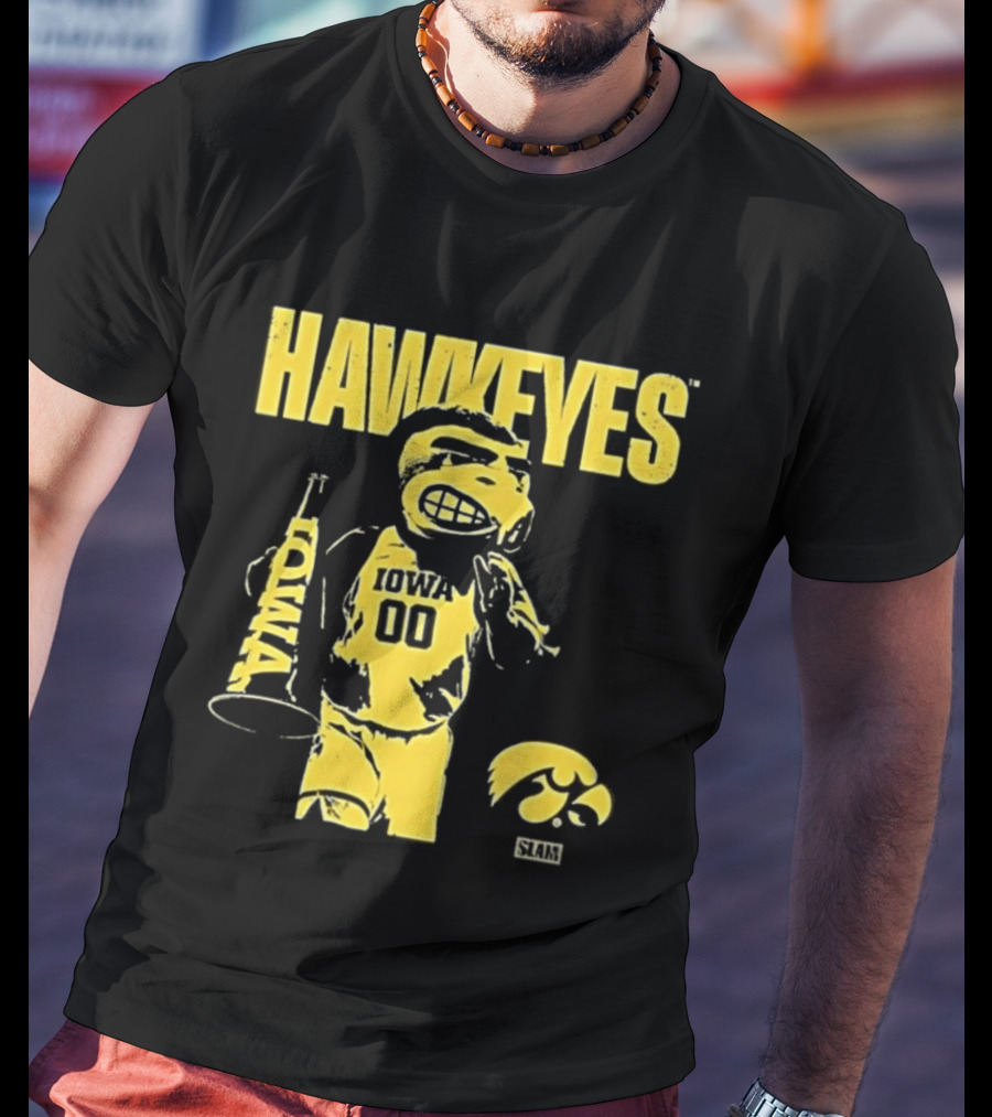 Iowa Hawkeyes Herky The Hawk 00 Slam Basketball T-Shirt