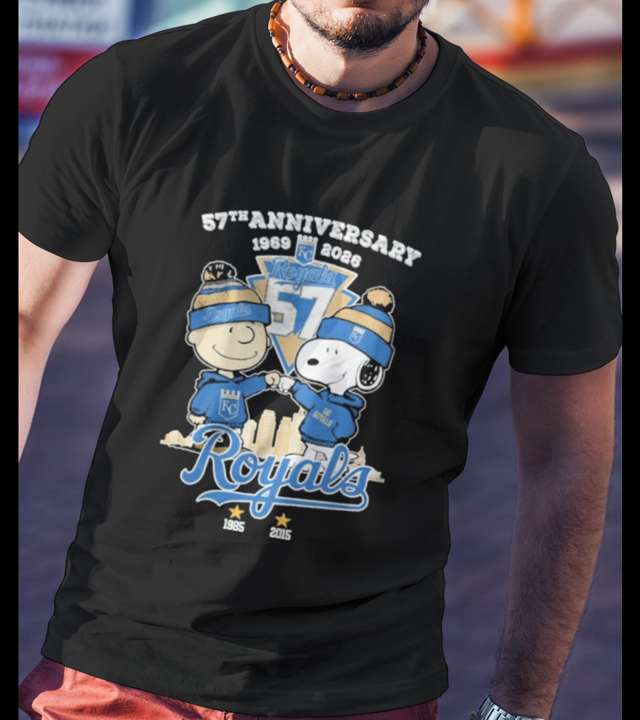 57th Anniversary 1969 2026 Peanuts Fistbump Kansas City Royals Royals T-Shirt
