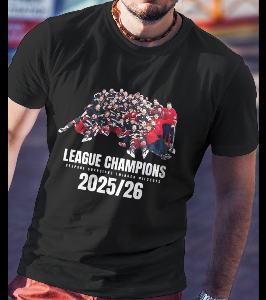 League Champions 2025 2026 Bespoke Guardians Swindon Wildcats T-Shirt