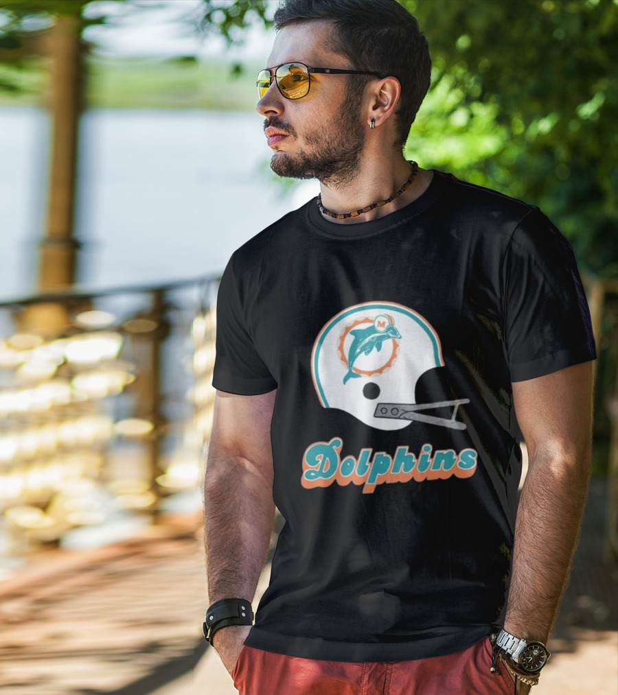 Miami Dolphins Vintage Helmet Dolphins T-Shirt