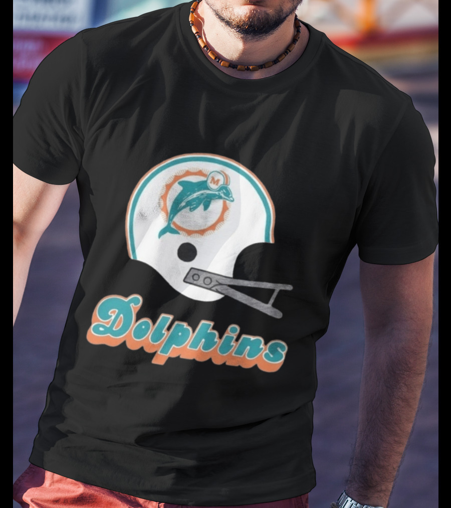 Miami Dolphins Vintage Helmet Dolphins T-Shirt