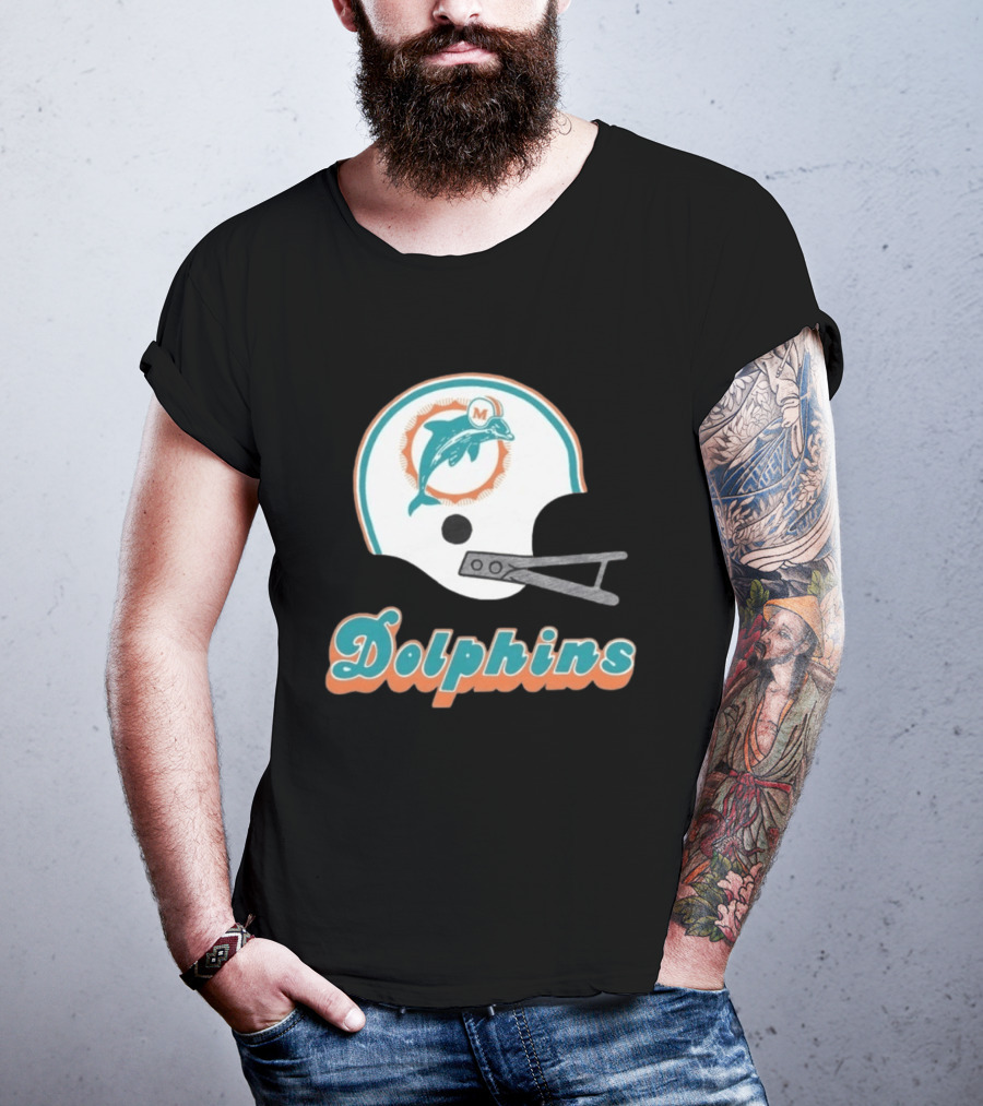 Miami Dolphins Vintage Helmet Dolphins T-Shirt