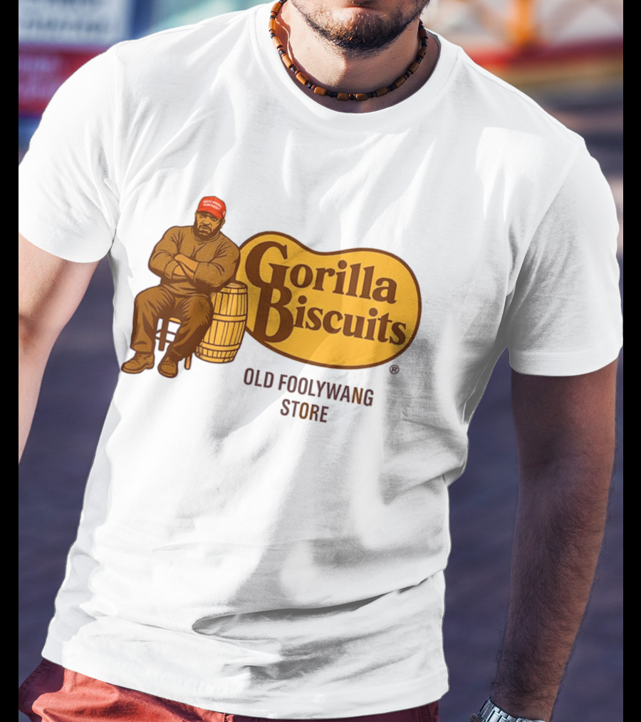 Cracker Barrel Gorilla Biscuits Old Foolywang Store Rustic Man And Barrel T-Shirt