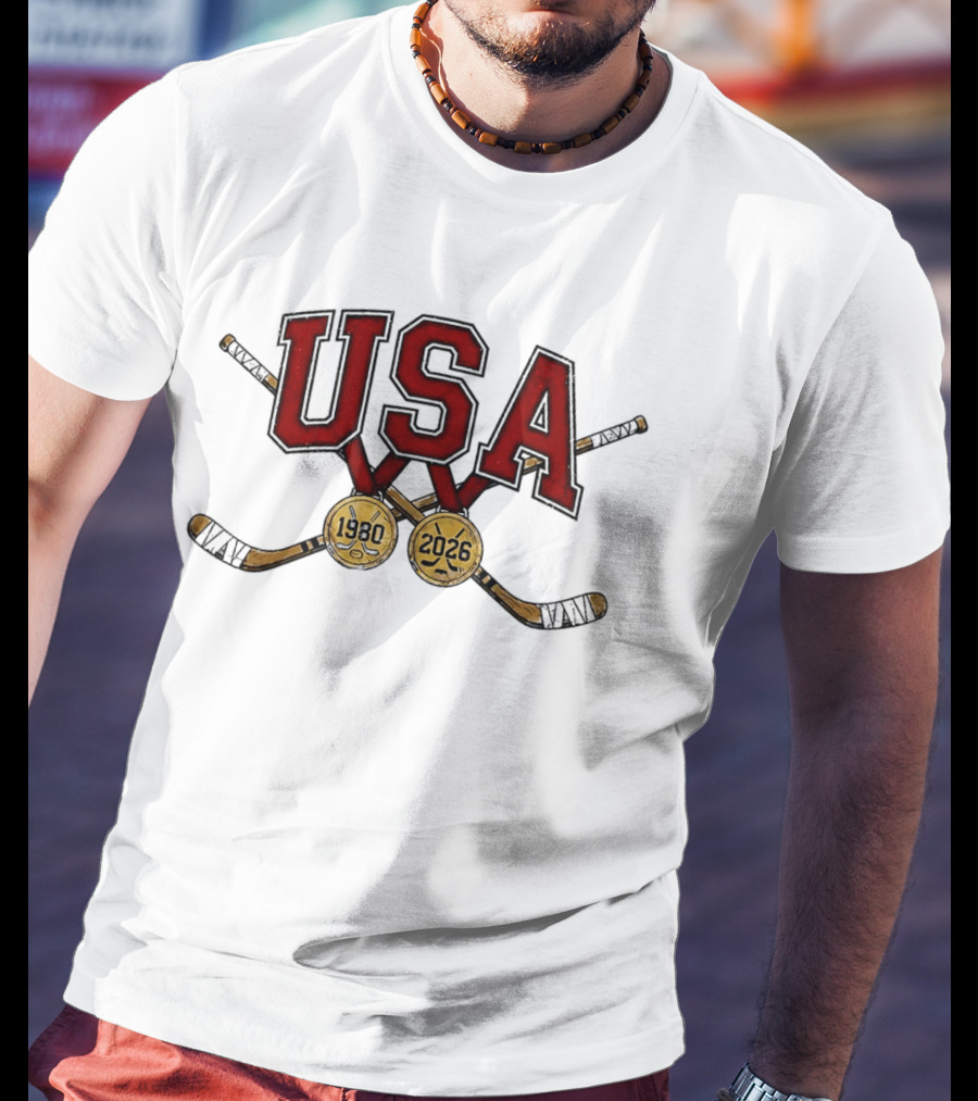 USA Hockey Iconic Gold Medal 1980 2026 Celebration T-Shirt