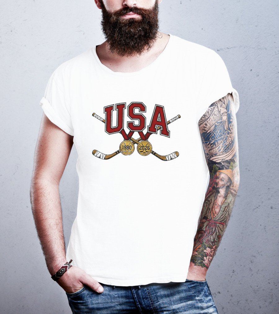 USA Hockey Iconic Gold Medal 1980 2026 Celebration T-Shirt
