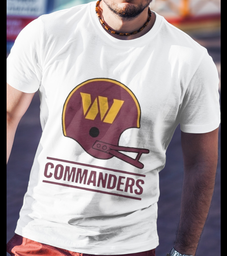 Washington Commanders Big W Helmet Football Team Fan Gear T-Shirt