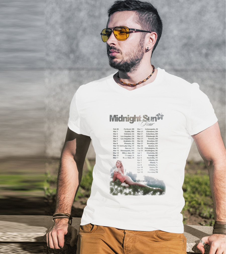 Midnight Sun Tour 2026 Zara Larsson Concert Locations T-Shirt