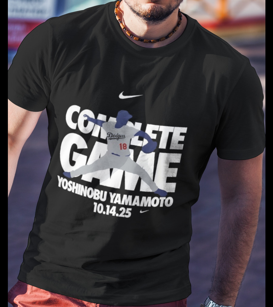 Yoshinobu Yamamoto Complete Game 10.14.25 Nike MLB Dodgers T-Shirt