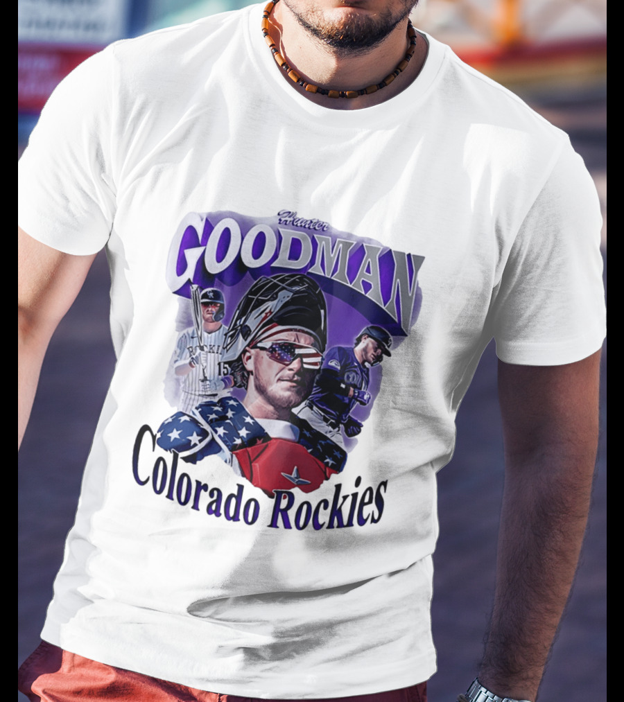 Hunter Goodman Colorado Rockies Catcher And Player Patriots 2026 T-Shirt