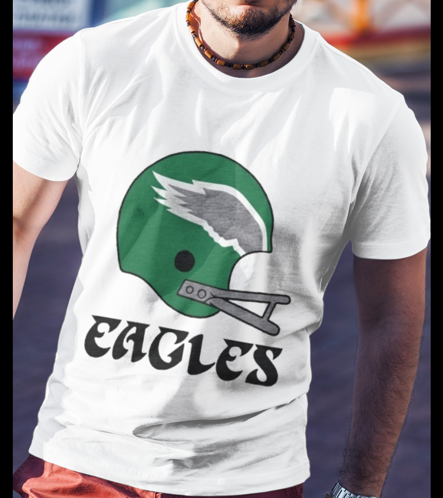 Philadelphia Eagles Helmet Green Wing T-Shirt