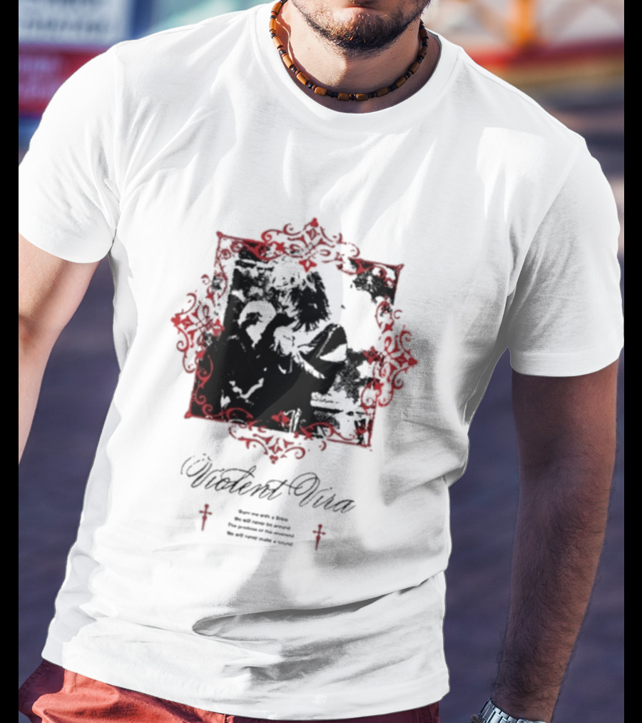 Violent Vira Ghostly Embrace In Ornate Frame T-Shirt