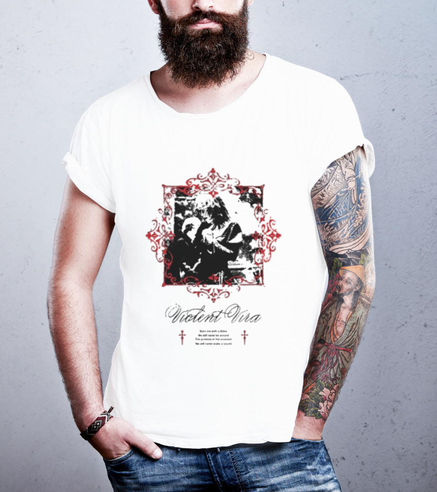 Violent Vira Ghostly Embrace In Ornate Frame T-Shirt