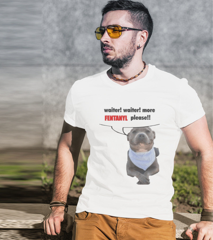 Waiter Waiter More Fentanyl Meme Dog Funny Please T-Shirt