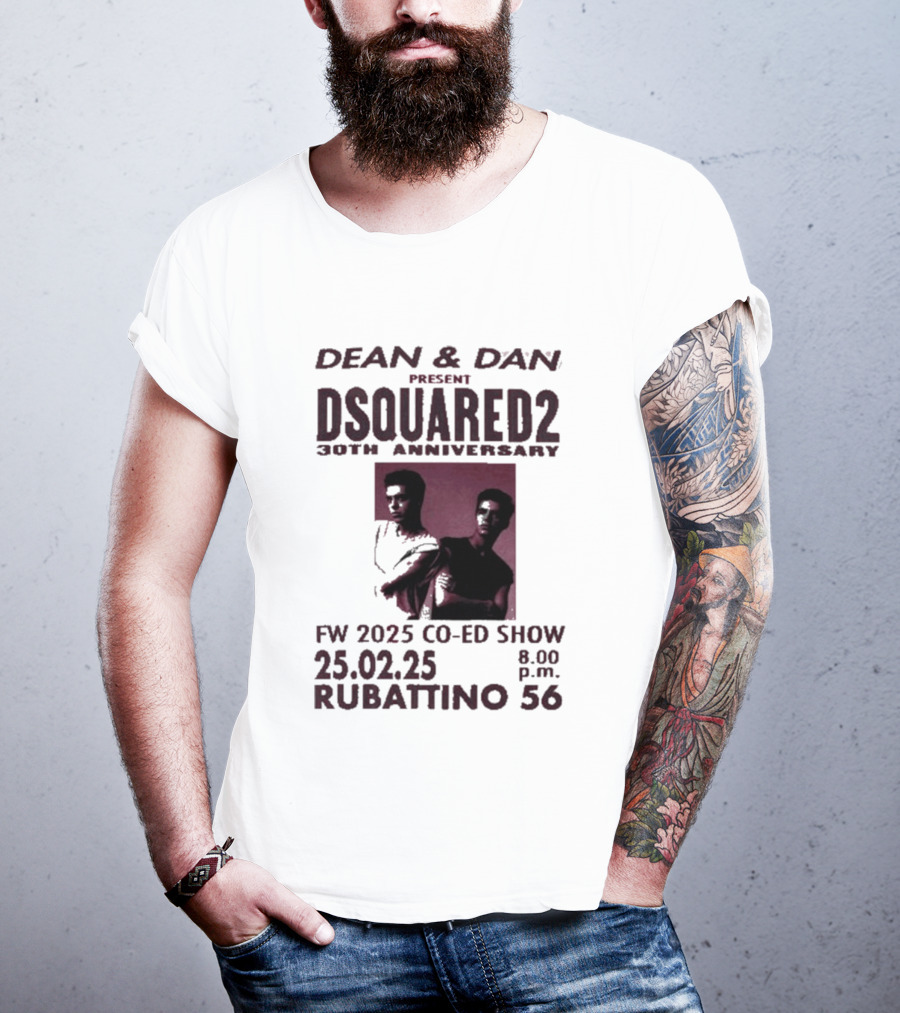 Dean & Dan Present Dsquared2 30th Anniversary FW 2025 Co Ed Show Rubattino 56 25.02.25 8 P.m. T-Shirt