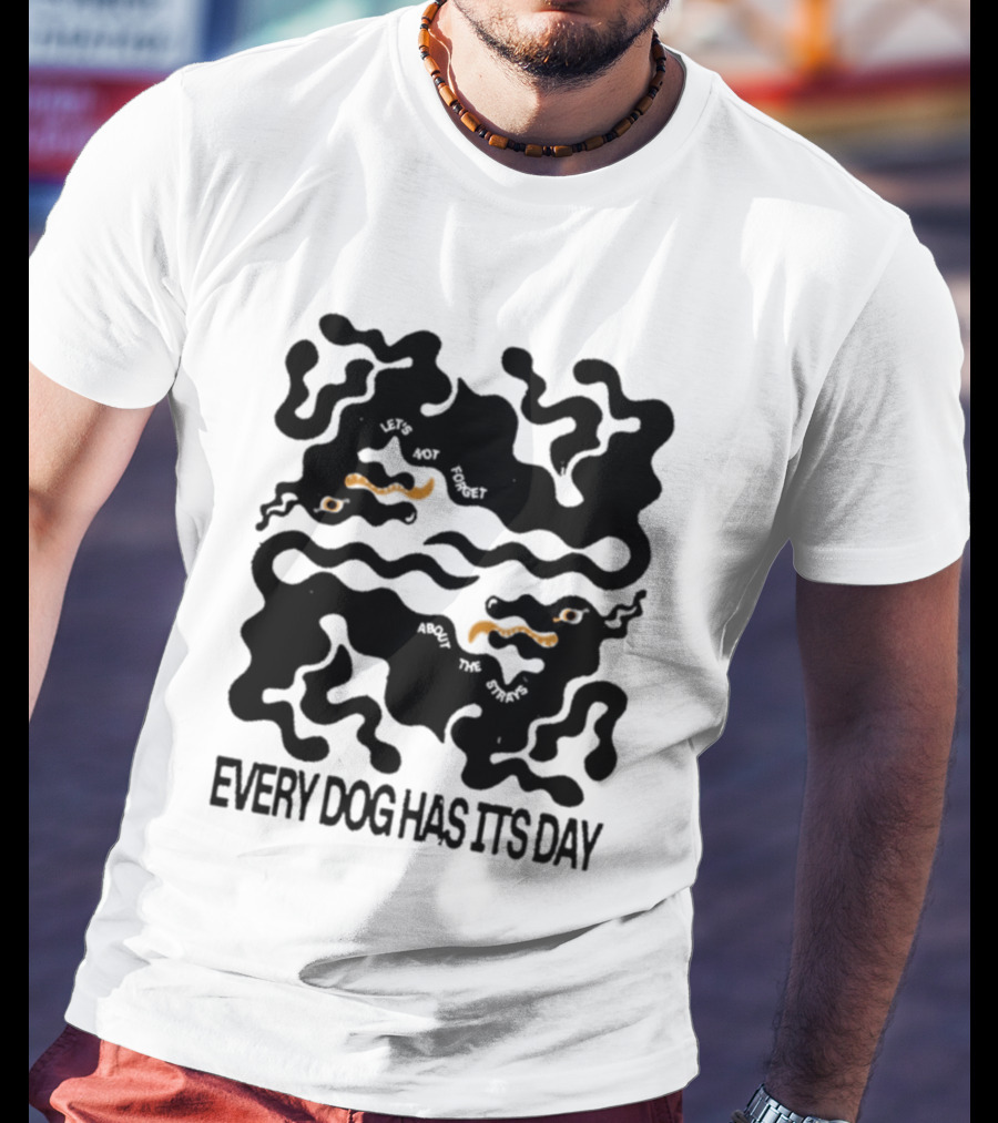 KBAR X UN IK Every Dog Has Its Day Black Abstract Dog T-Shirt