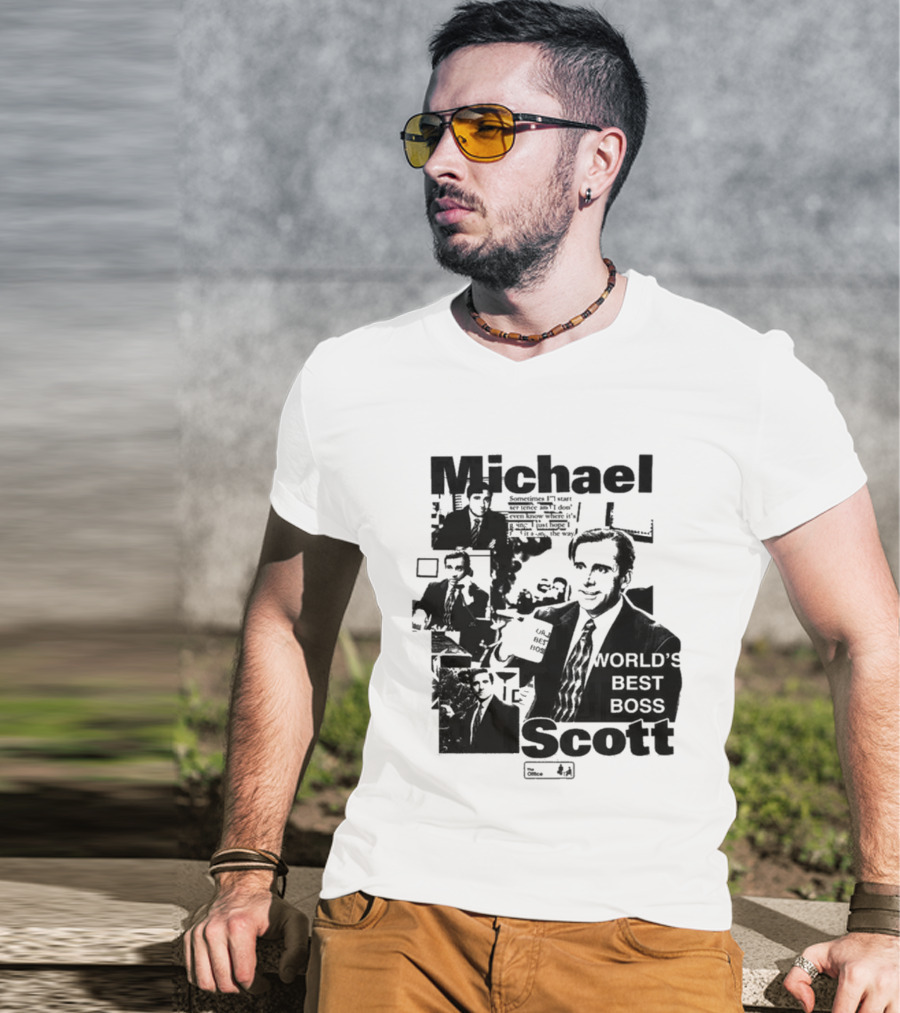 Michael Scott World's Best Boss The Office Iconic TV Comedy T-Shirt