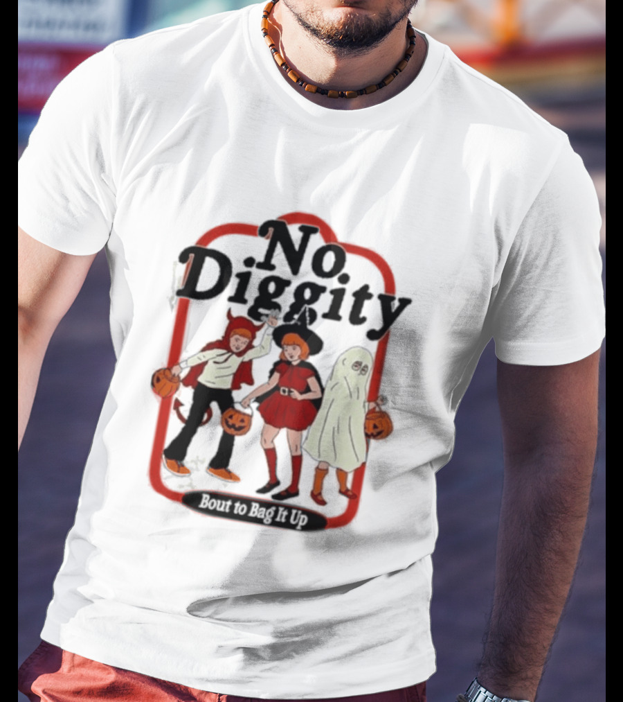 No Diggity Halloween Costume Kids With Pumpkins T-Shirt