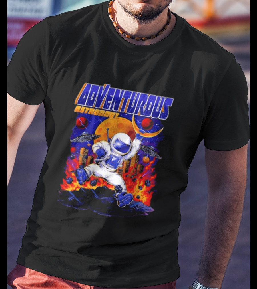 Adventurous Astronaut Moon Adventure Galaxy Exploration Space Suit T-Shirt