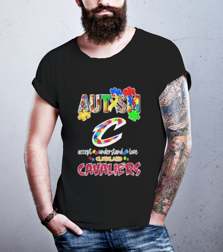 Autism Accept Understand Love Cleveland Cavaliers Puzzles T-Shirt