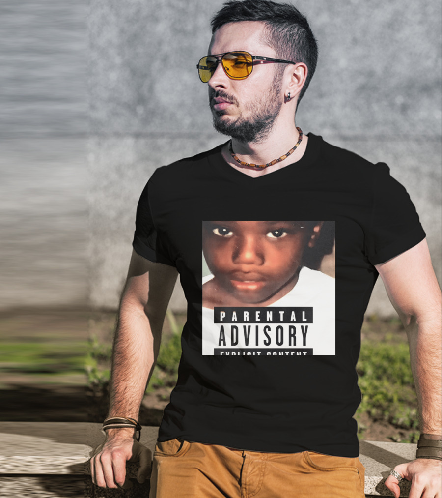 Parental Advisory Explicit Content Young Boy Image T-Shirt
