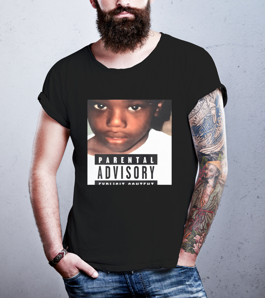 Parental Advisory Explicit Content Young Boy Image T-Shirt