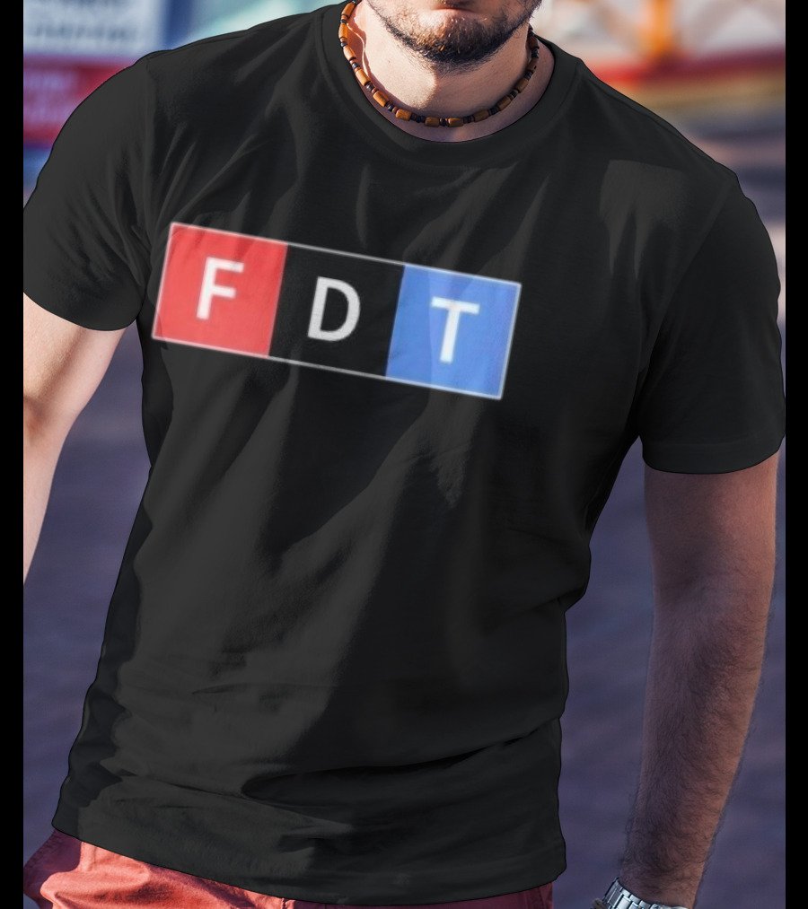 FDT Anti Trump Red Black Blue Block Letters T-Shirt