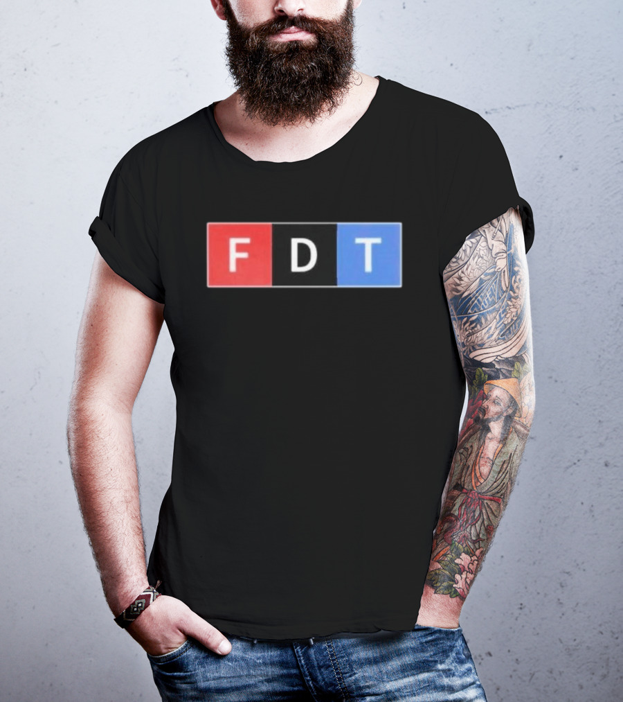 FDT Anti Trump Red Black Blue Block Letters T-Shirt