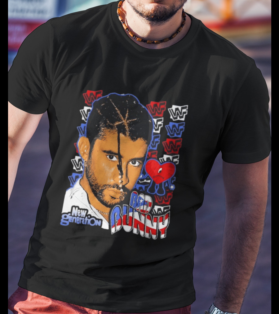 Bad Bunny New Generation WWF Heart T-Shirt