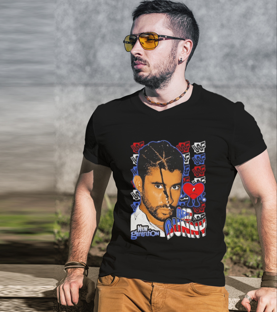 Bad Bunny New Generation WWF Heart T-Shirt