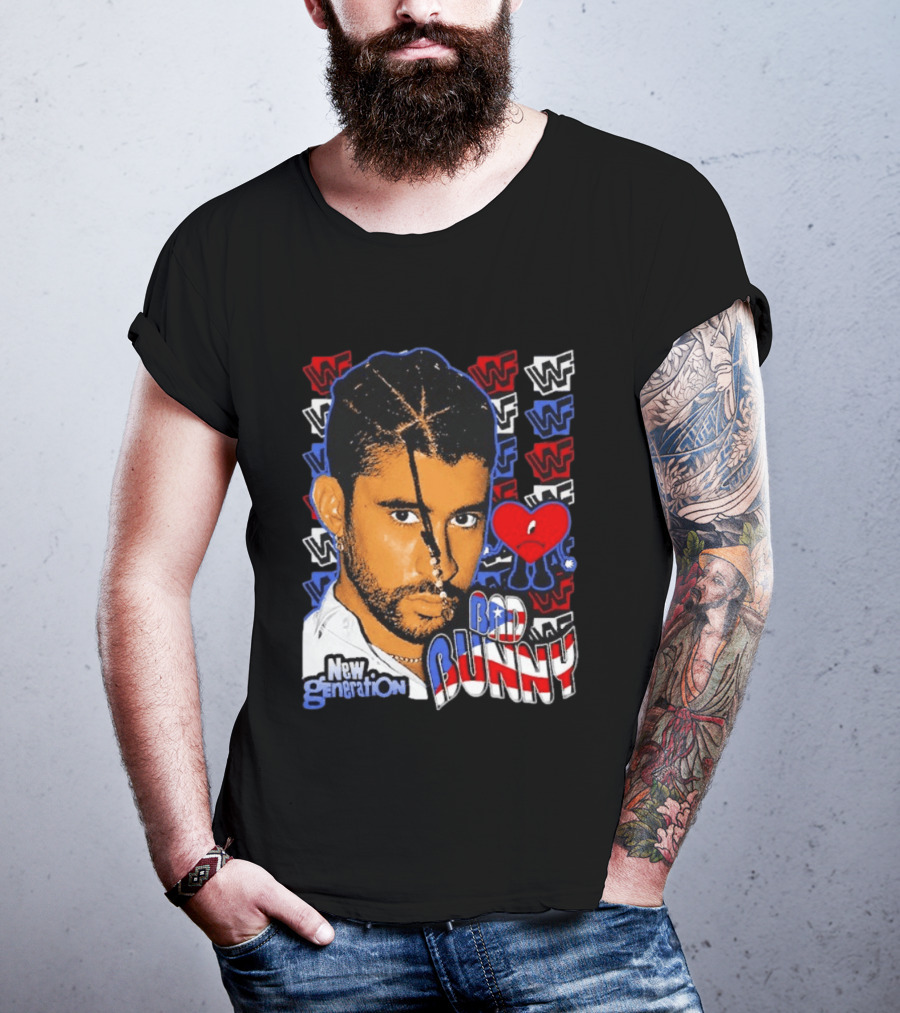 Bad Bunny New Generation WWF Heart T-Shirt