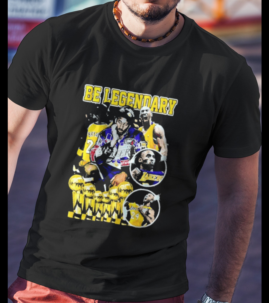 Be Legendary Kobe Bryant Los Angeles Lakers Basketball Trophies T-Shirt