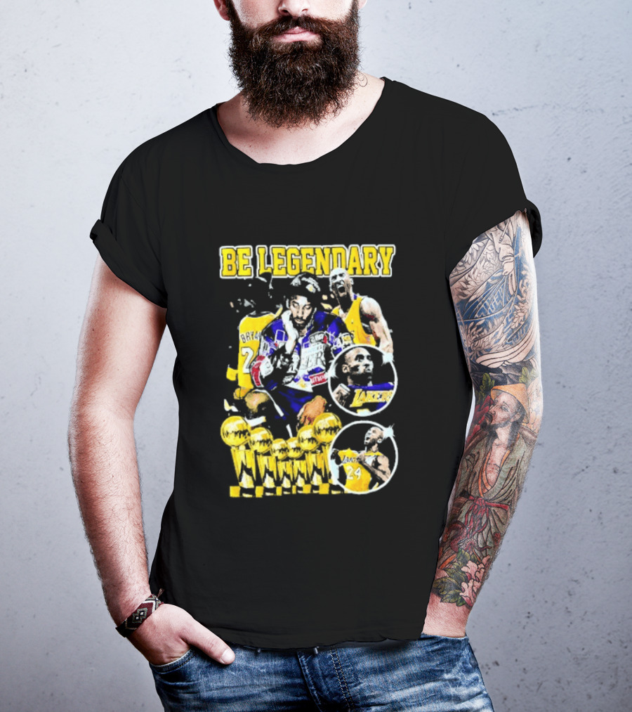 Be Legendary Kobe Bryant Los Angeles Lakers Basketball Trophies T-Shirt