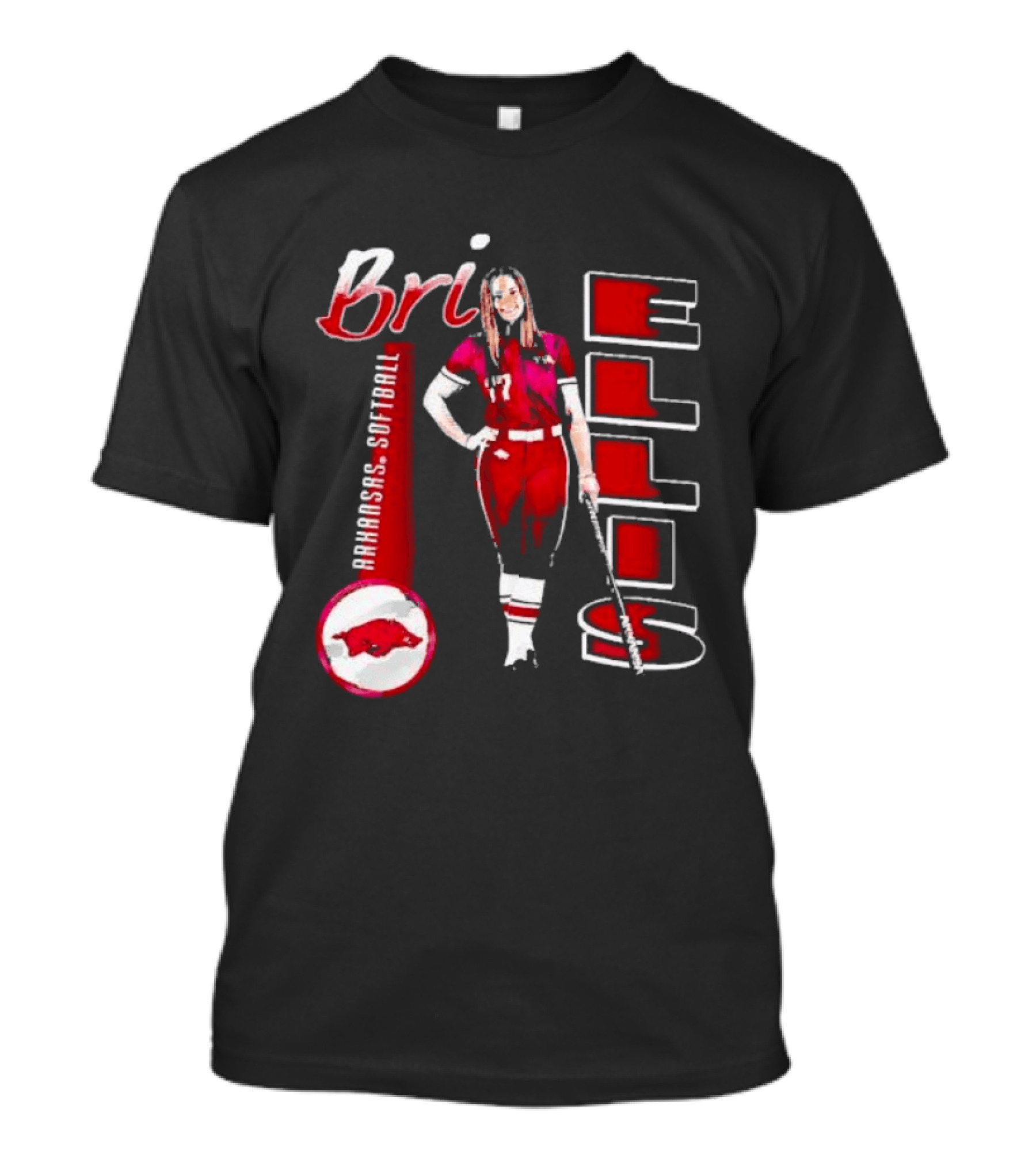 Bri Ellis Arkansas Razorbacks Softball Player Number 77 T-Shirt