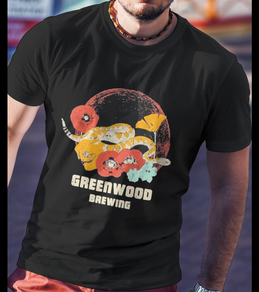 Greenwood Brewing Desert Snake With Colorful Flowers T-Shirt
