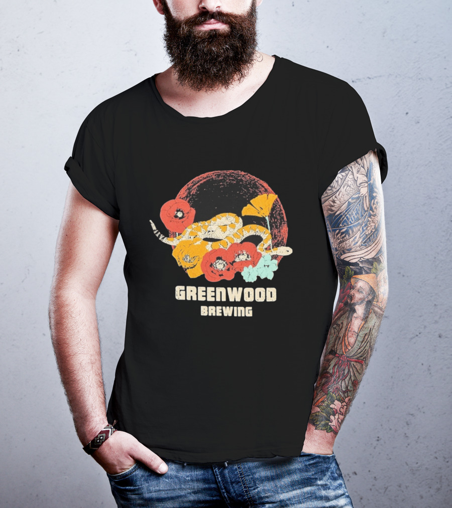 Greenwood Brewing Desert Snake With Colorful Flowers T-Shirt