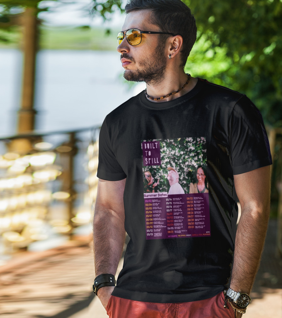 Built To Spill Summer Dates Tour 2026 Lily Seabird The Hypos Wussy Guerilla Toss Playdate T-Shirt