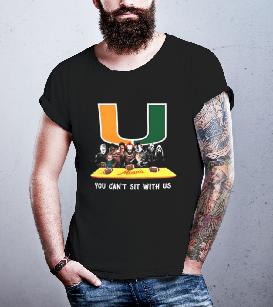 Horror Characters Miami Hurricanes You Can't Sit With Us Halloween 2025 T-Shirt