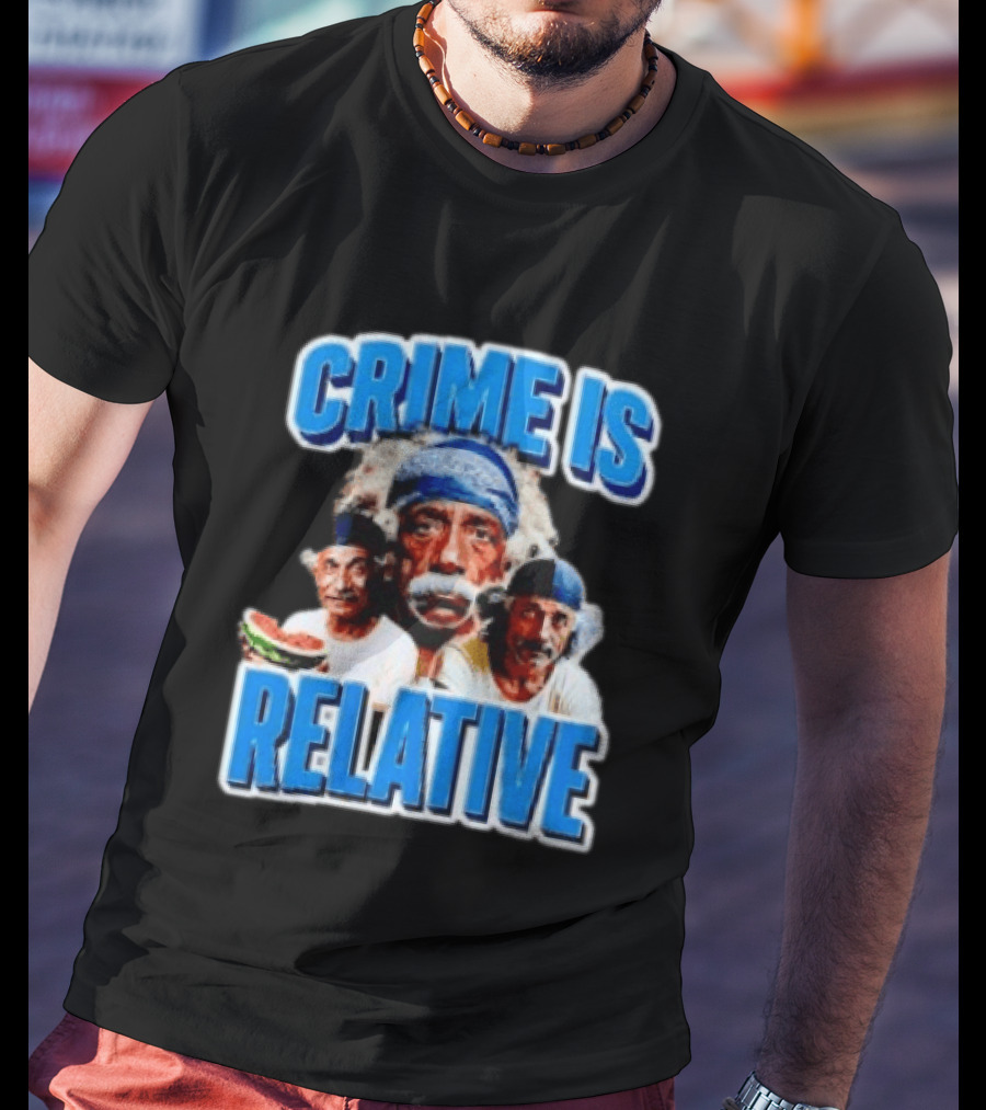 Crime Is Relative Albert Einstein Bandana Blue Font T-Shirt