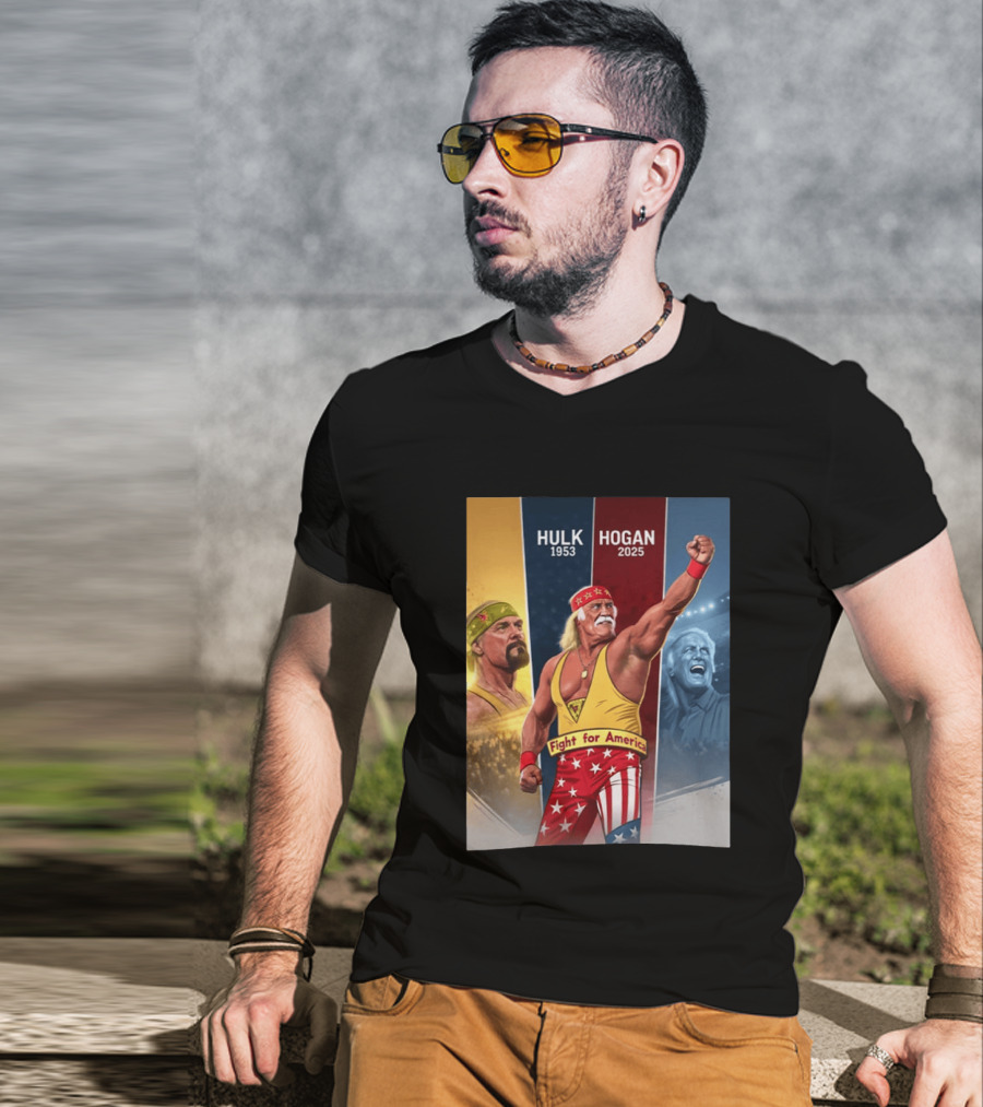 Hulk Hogan Fight For America 1953 2025 T-Shirt