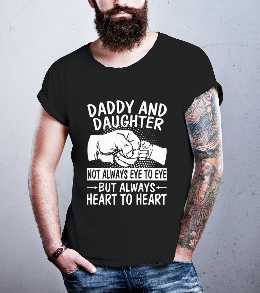 Daddy And Daughter Heart To Heart Fist Bump T-Shirt