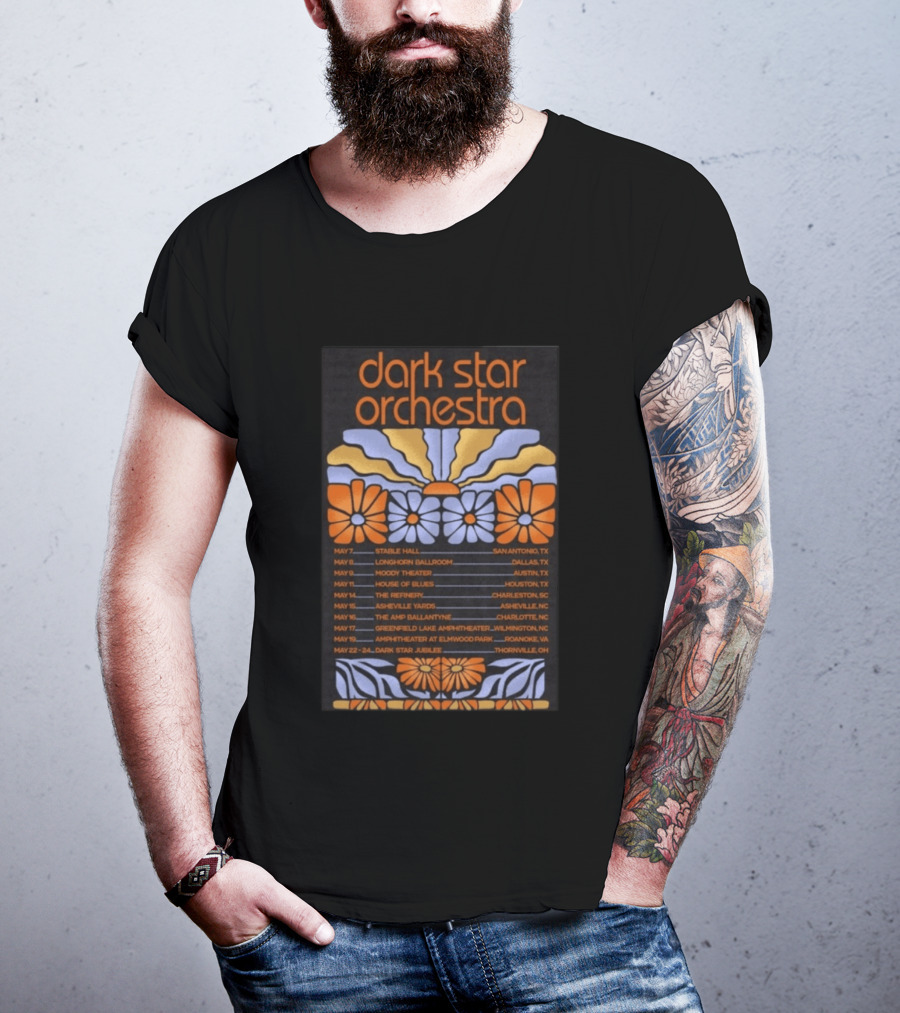 Dark Star Orchestra 2026 Spring Tour With Flowers And Venue Dates T-Shirt