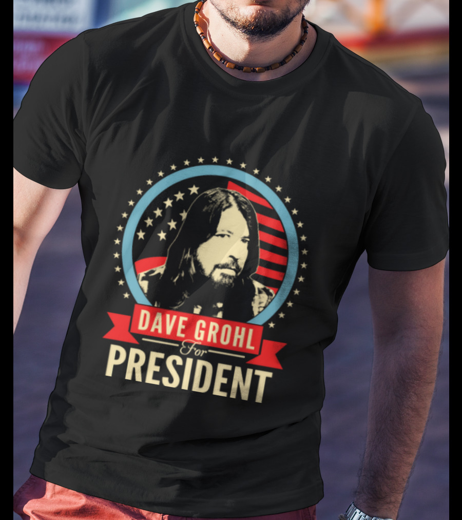 Dave Grohl For President Stars And Stripes Iconic Campaign T-Shirt