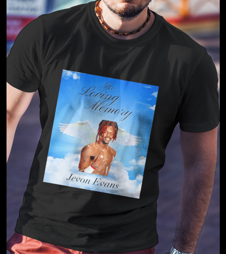 In Loving Memory Jevon Evans Angel Wings Clouds T-Shirt
