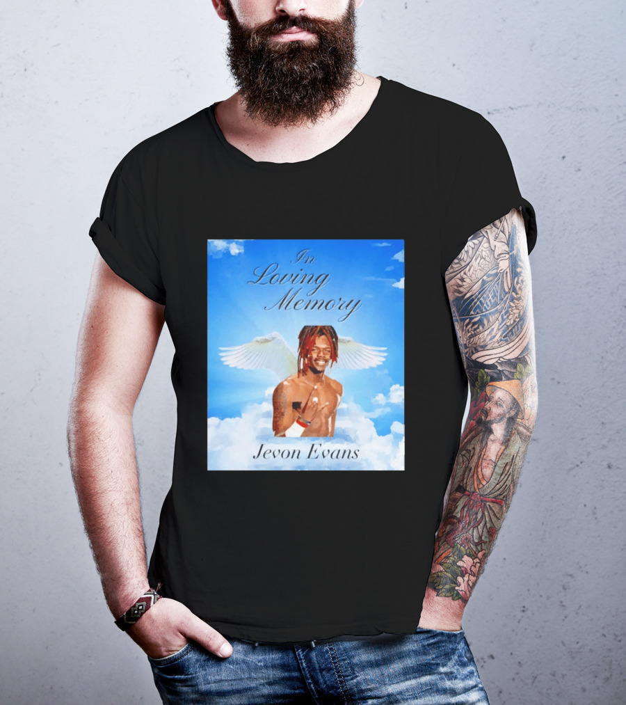 In Loving Memory Jevon Evans Angel Wings Clouds T-Shirt