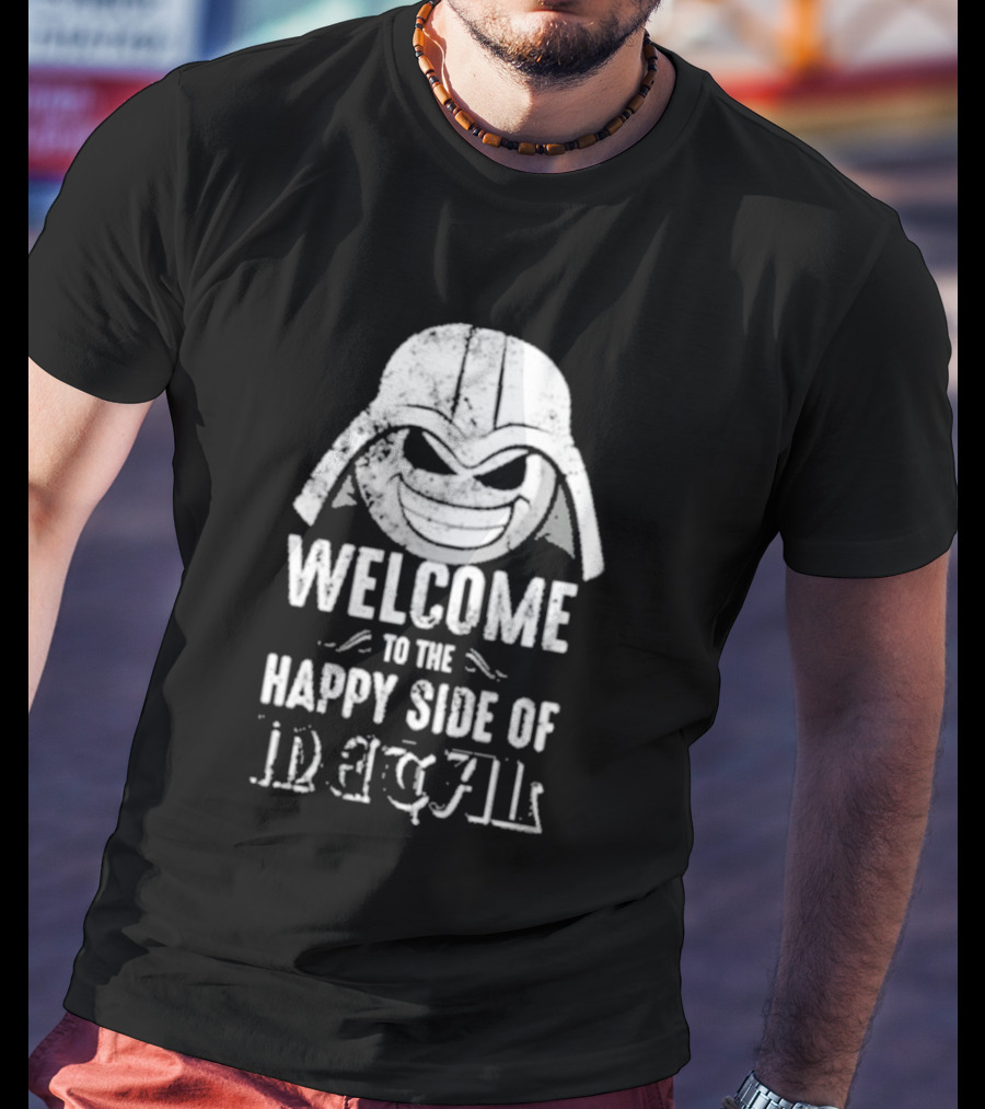Welcome To The Happy Side Of Metal Darth Smiley T-Shirt