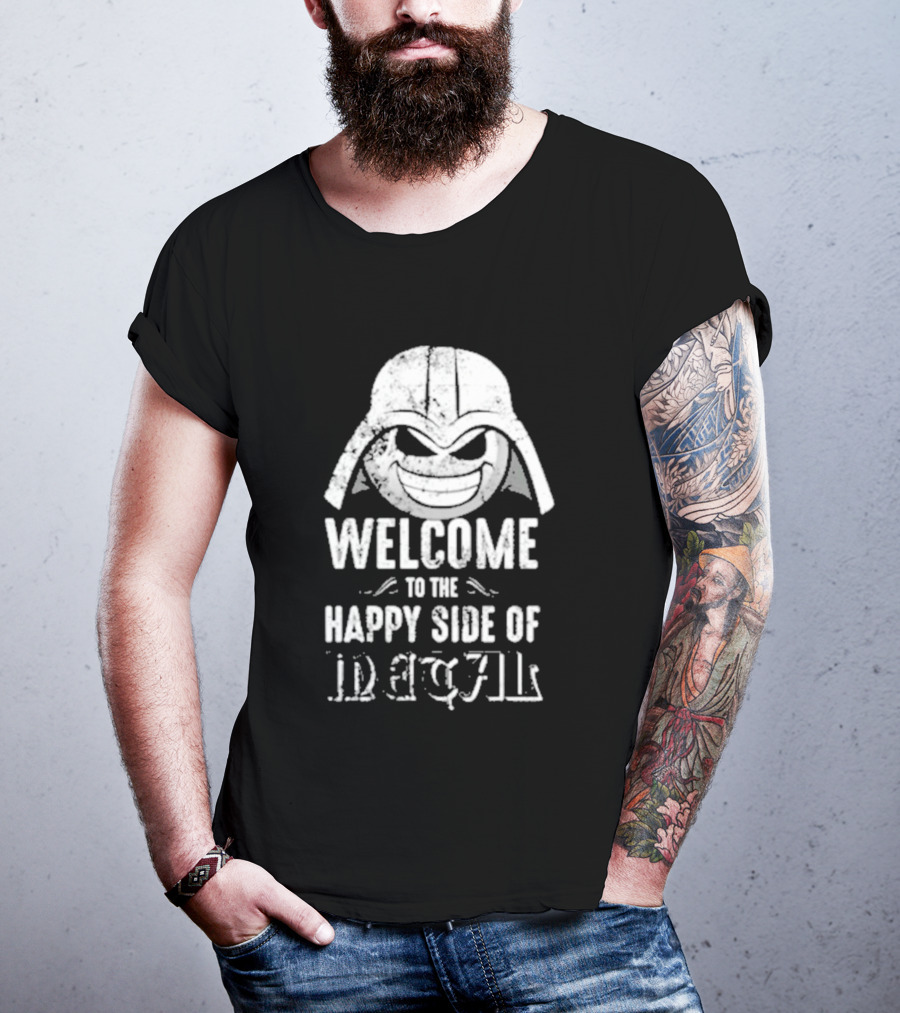 Welcome To The Happy Side Of Metal Darth Smiley T-Shirt